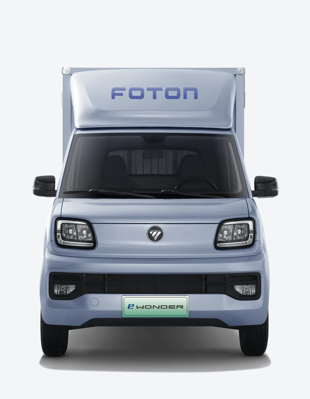 Foton eWonder com baú em vista frontal