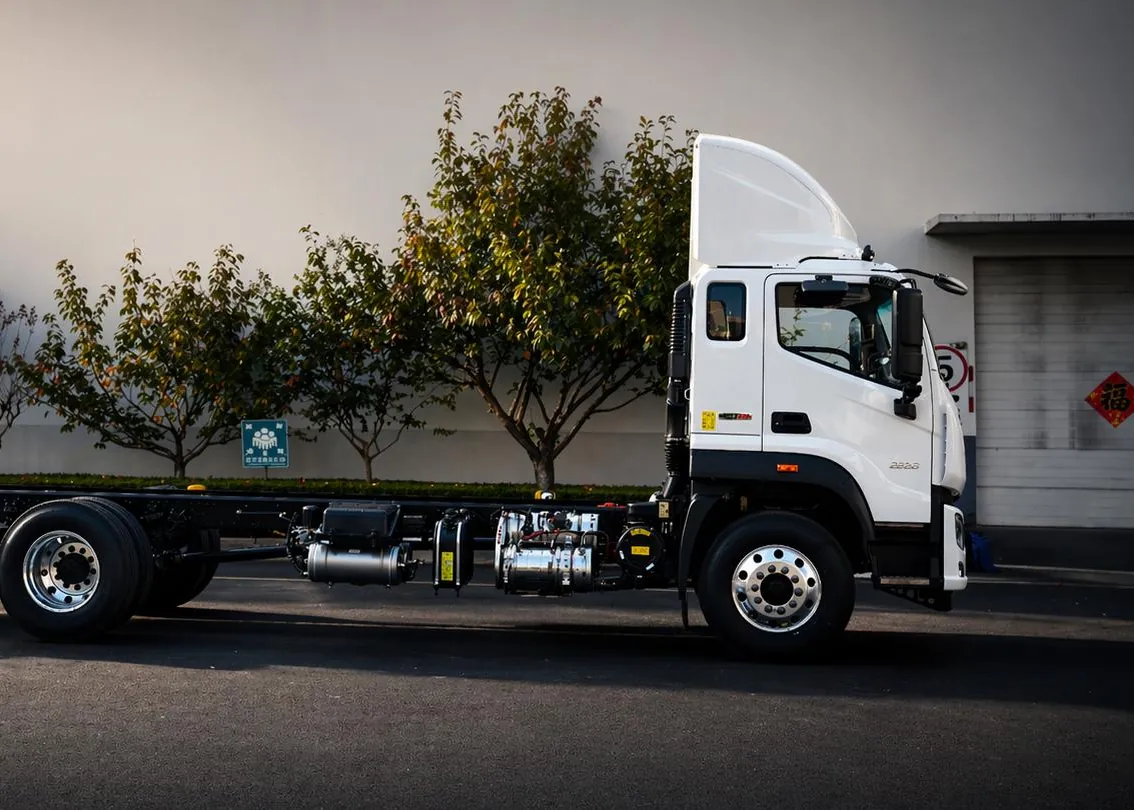 Auman D 1830 — chassi 4x2 em vista lateral