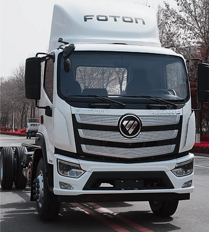 Auman D 2632 — vista frontal com os eixos traseiros ao fundo